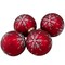 Northlight Glittered Snowflakes Matte Finish Glass Ball Christmas Ornaments - 3" (75mm) - Red - 4ct
